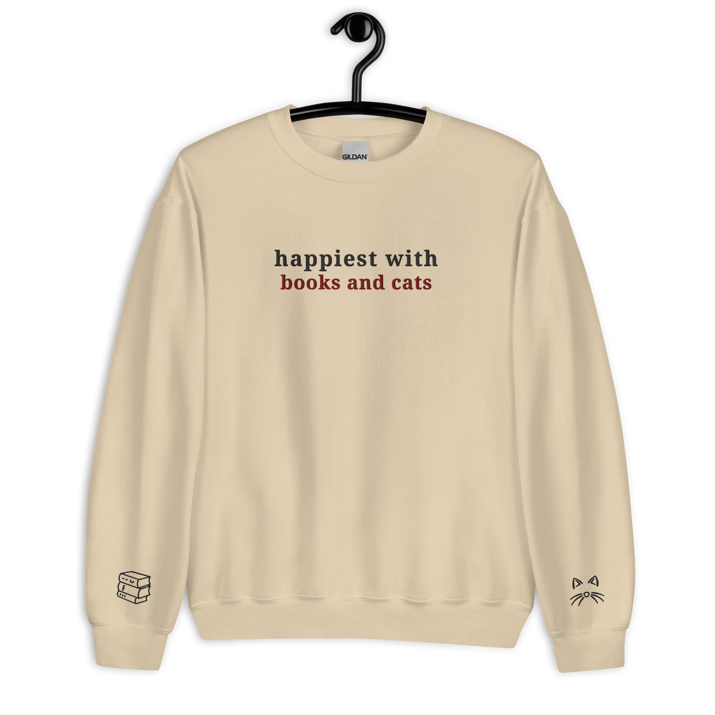 cats & books - crewneck