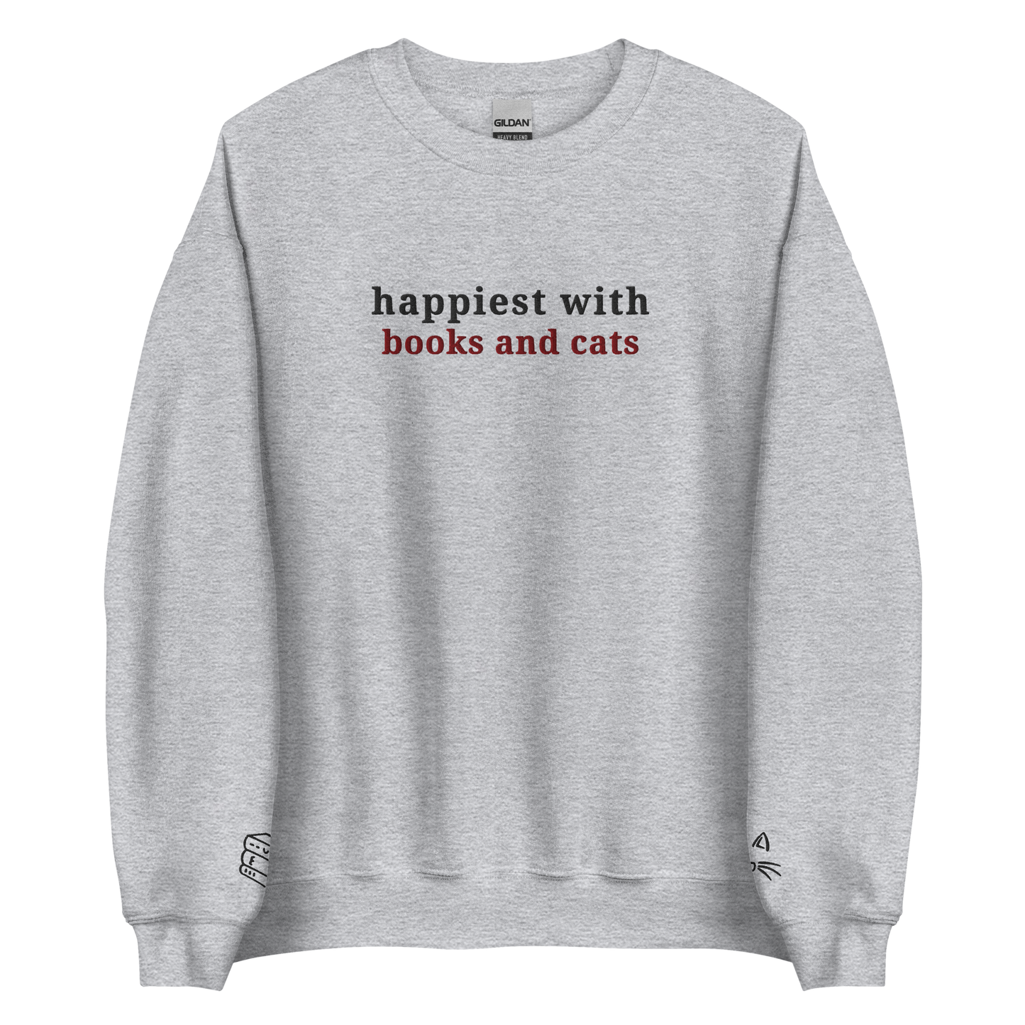 cats & books - crewneck