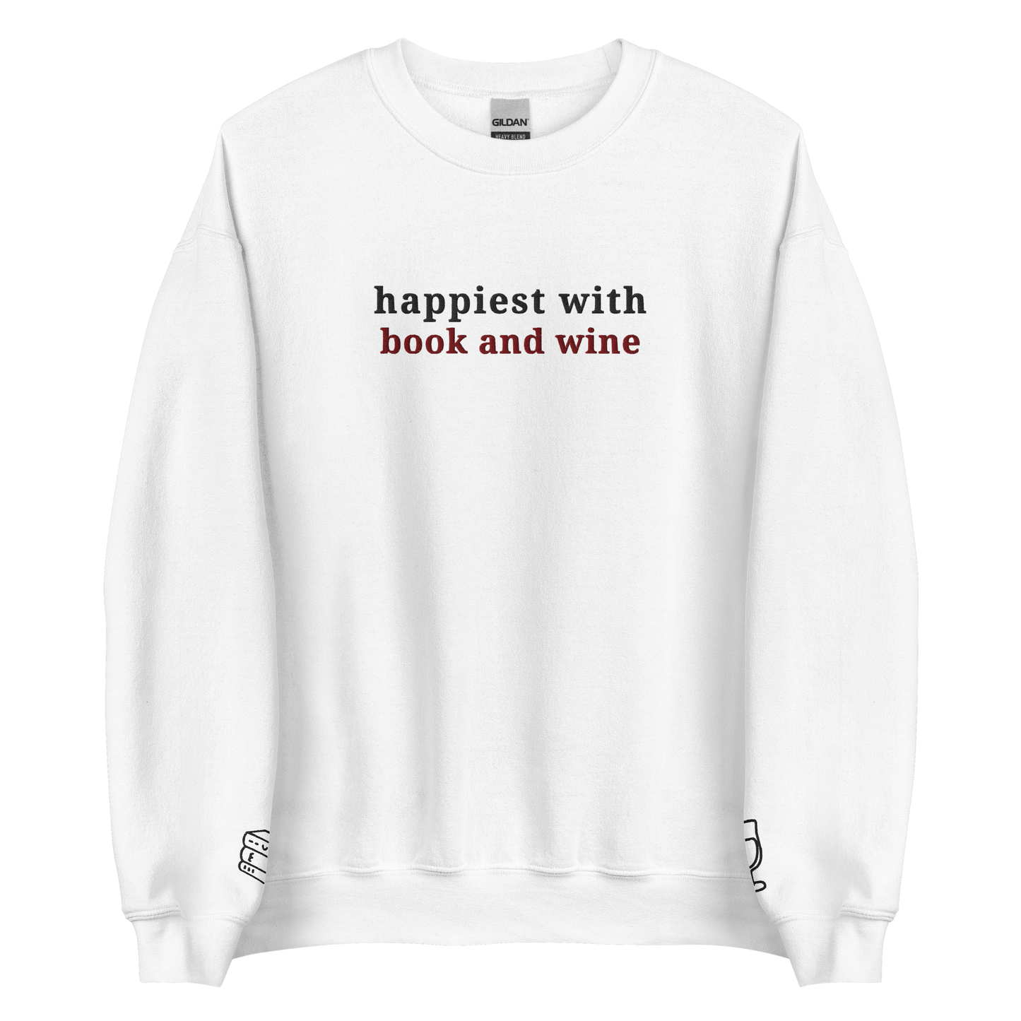 book and wine - crewneck, size L (SALE)
