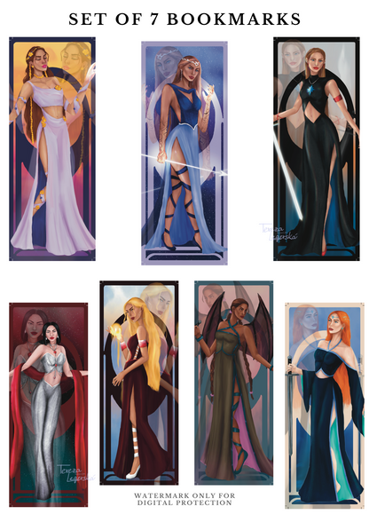 ACOTAR knižní záložky - girls edition
