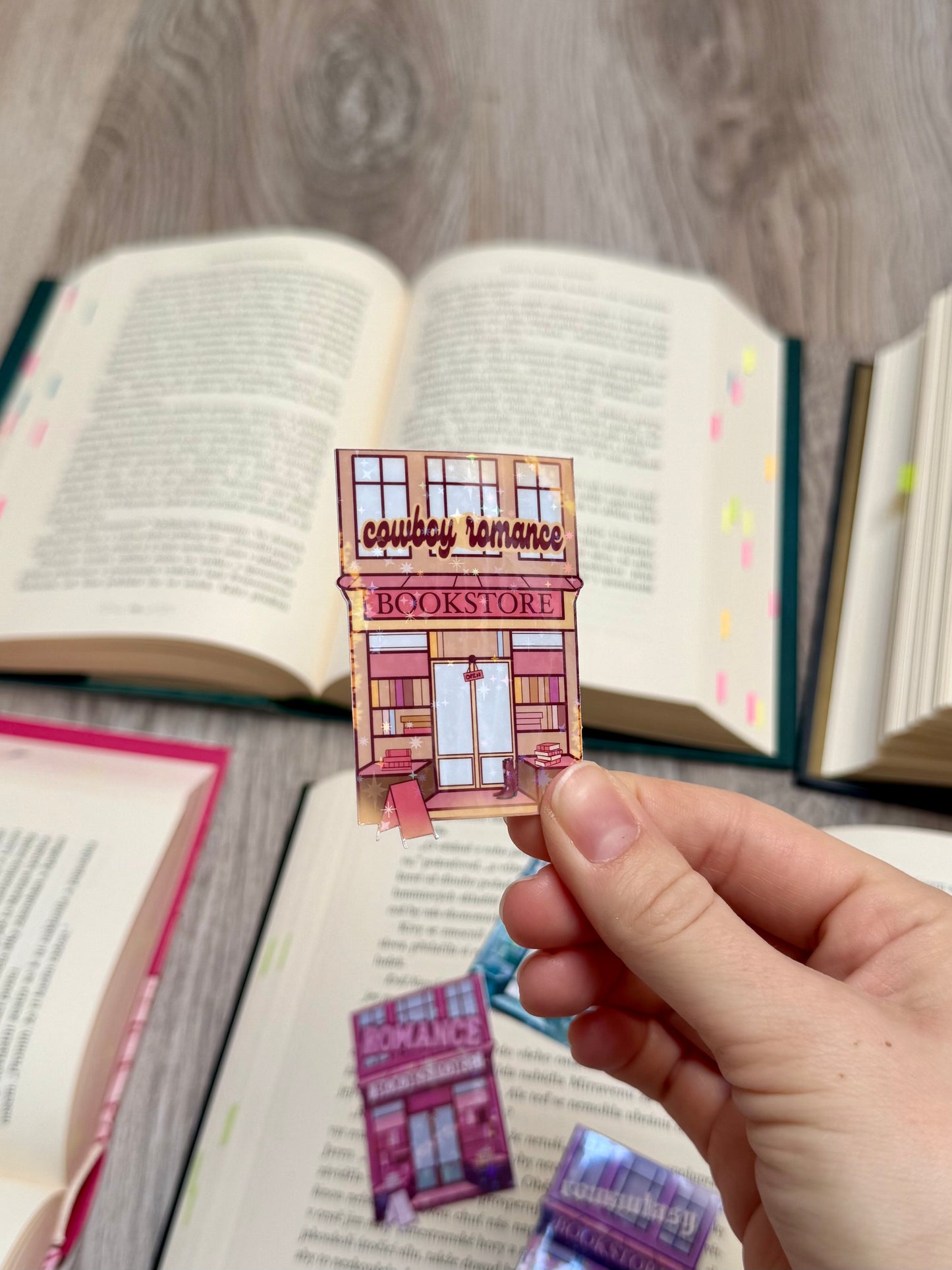 cowboy romance bookstore - laminovaná samolepka