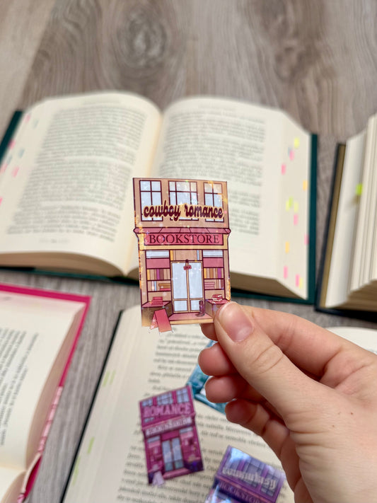 cowboy romance bookstore - laminovaná samolepka