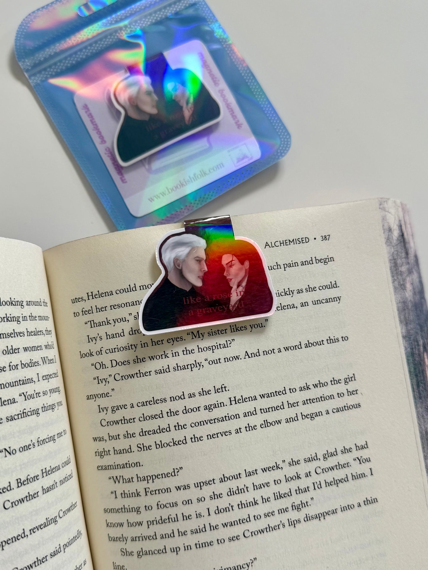 like a rose in graveyard - magnetic bookmark