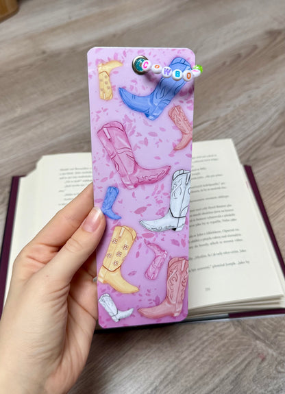 cowboy boots - bookmark with charms