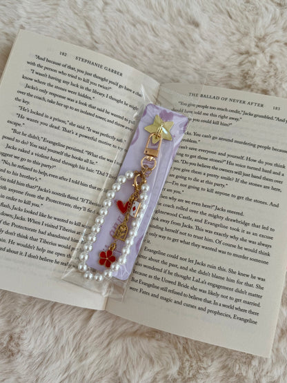 pearls and red - řetízek na čtečku