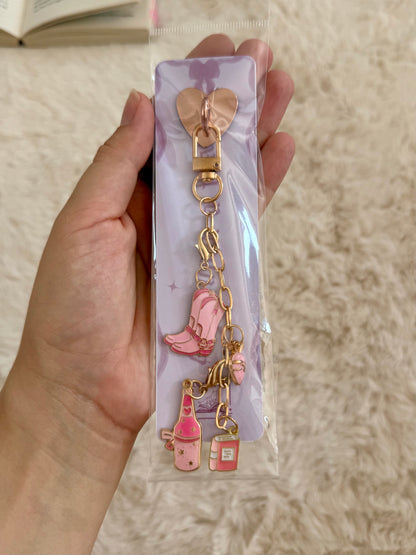 pink cowboy - charm chain for e-reader