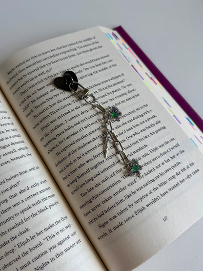 silver butterflies - charm chain for e-reader