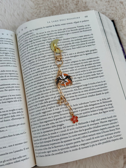 sunset dragon - charm chain for e-reader