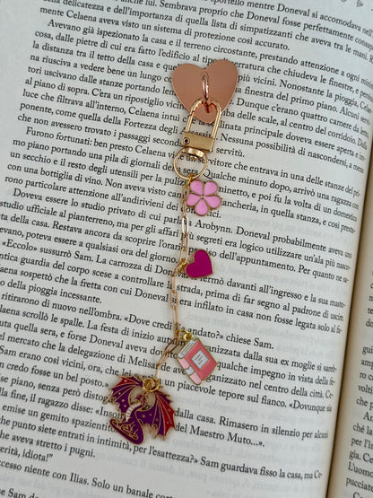 dragon pink vibes - charm chain for e-reader