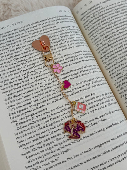 dragon pink vibes - charm chain for e-reader