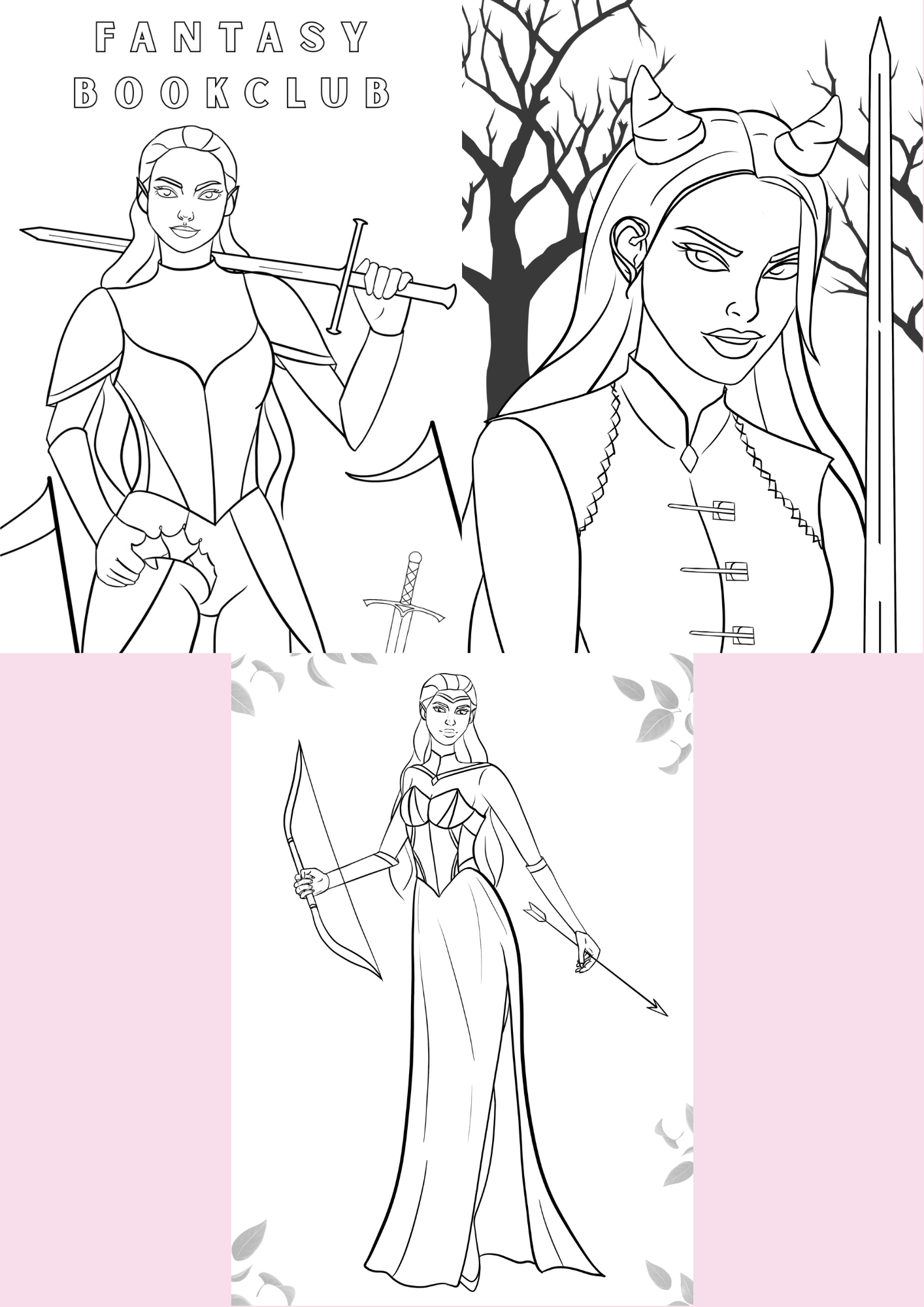 fantasy coloring pages - separate pages