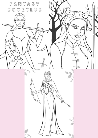 fantasy coloring pages - separate pages