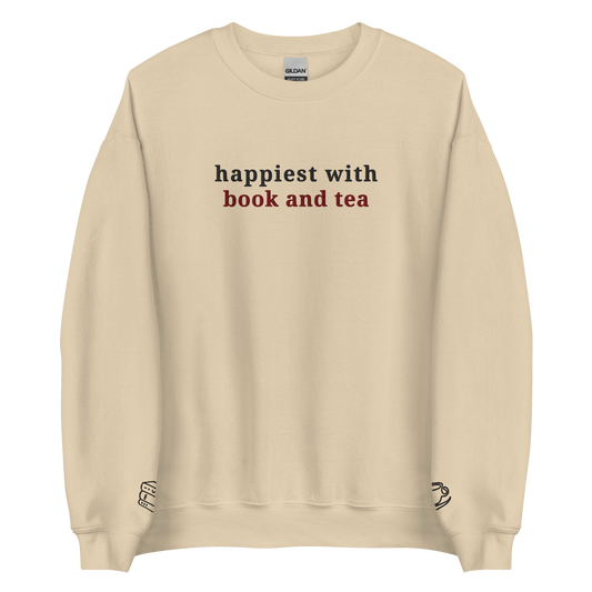 book and tea - crewneck, size XL (SALE)