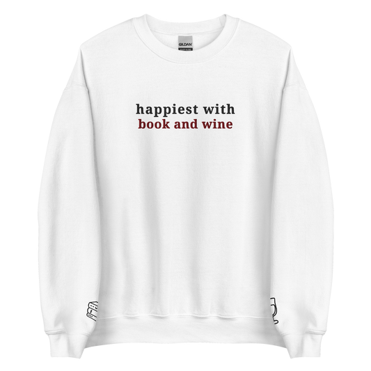 book and wine - crewneck, size L (SALE)